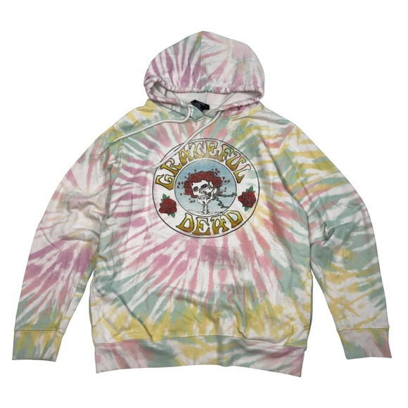 Grateful Dead Hoodie Mens Size M Tie Dye Pullover Sweatshirt Music Band Fleece - Picture 1 of 8
